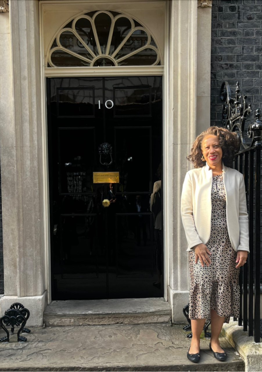 Jenny Garrett visiting No 10 Downing street for a business leaders event