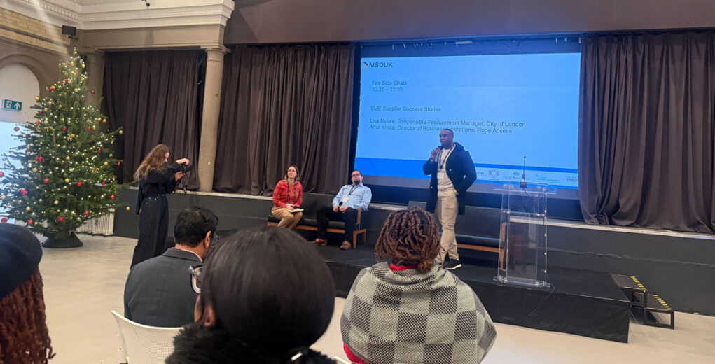 Panel discussion on public sector procurement featuring representatives from Westminster Council, City of London Corporation, Islington Council and the GLA Group